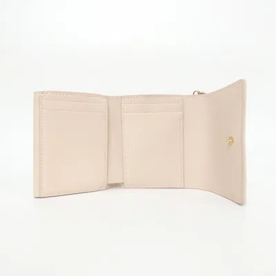 Pre-owned Dior Christian  Pink Leather Wallet (tri-fold) ()