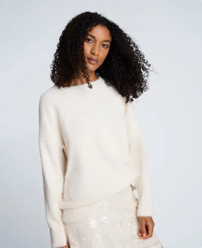Kenneth Cole Eyelash Crew Neck Sweater In Gray