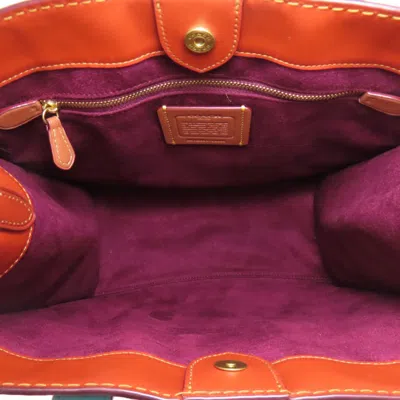 Pre-owned Coach Signature Brown Signature Line Tote Bag ()