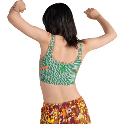 Adidas Originals (wmns) Adidas By Stella Mccartney Truepurpose Printed Crop Top 'green Orange'