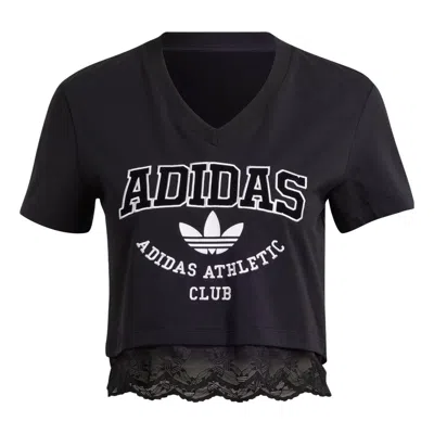 Adidas Originals (wmns)  Cropped Lace Trim T-shirt 'black'