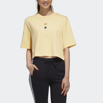 Adidas Originals (wmns) Adidas Neo Casual Sports Short Sleeve Orange Yellow In Neutral
