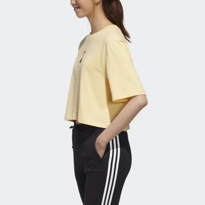 Adidas Originals (wmns) Adidas Neo Casual Sports Short Sleeve Orange Yellow In Neutral