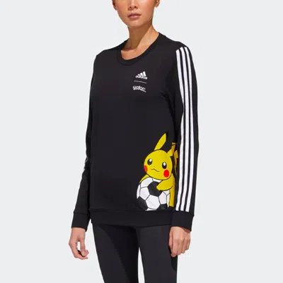 Adidas Originals (wmns) Adidas X Pokemon Logo Printing Round-neck Swea Black