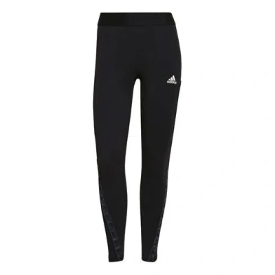 Adidas Originals Designed To Move High-rise Sport Zebra 7/8 Tights In Black