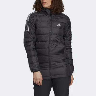 Adidas Originals (wmns) Adidas Light Down Hooded Parka 'black' In Blue