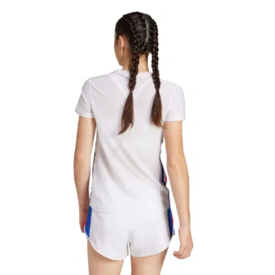 Adidas Originals (wmns) Adidas Adizero Retro Running T-shirt 'white Red Blue'