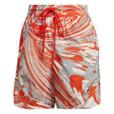 Adidas Originals (wmns) Adidas By Stella Mccartney Truepurpose Printed Training Shorts 'orange White' In Multi