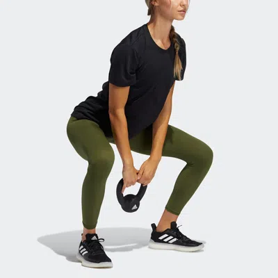 Adidas Originals (wmns) Adidas Aeroknit Tee Solid Color Round Neck Sports Short Sleeve Black T-shirt In Blue