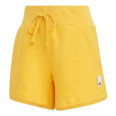 Adidas Originals (wmns) Adidas Lounge Terry Loop Shorts 'gold' In Yellow