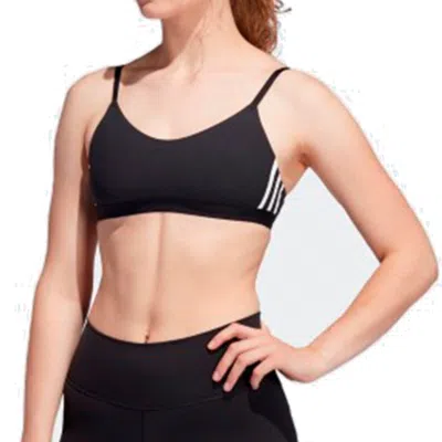 Adidas Originals Womens Adidas All Me 3-stripe Bra In Black