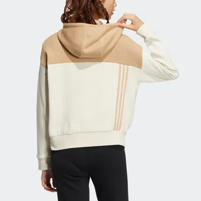 Adidas Originals (wmns) Adidas Neo Util Hoodies 'white Beige' In Multi