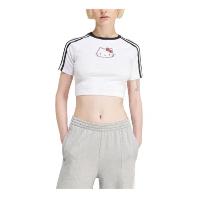 Adidas Originals (wmns) Adidas X Hello Kitty 3-stripes Crop T-shirt 'white'