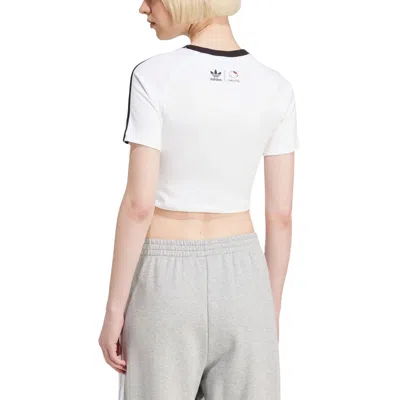 Adidas Originals (wmns) Adidas X Hello Kitty 3-stripes Crop T-shirt 'white'