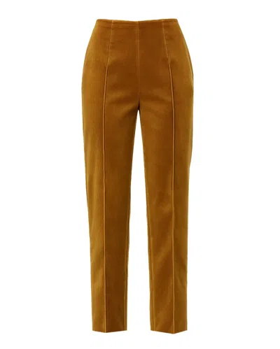 Marni Cotton Velvet Straight Leg Pants In Brown