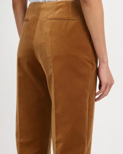 Marni Cotton Velvet Straight Leg Pants In Brown