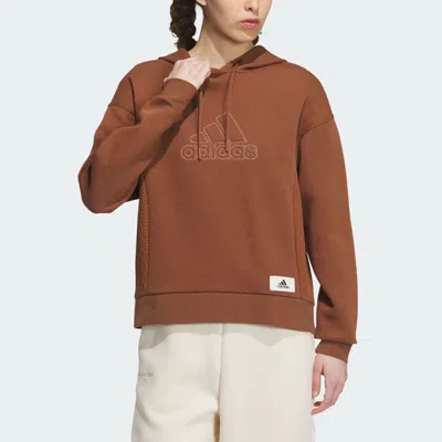 Adidas Originals (wmns) Adidas Lounge Hooded Sweatshirt 'brown'
