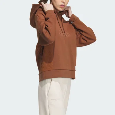 Adidas Originals (wmns) Adidas Lounge Hooded Sweatshirt 'brown'