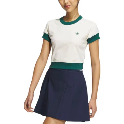 Adidas Originals (wmns)  X Notitle Tennis T-shirts 'white Green' In Multi
