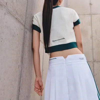 Adidas Originals (wmns)  X Notitle Tennis T-shirts 'white Green' In Multi