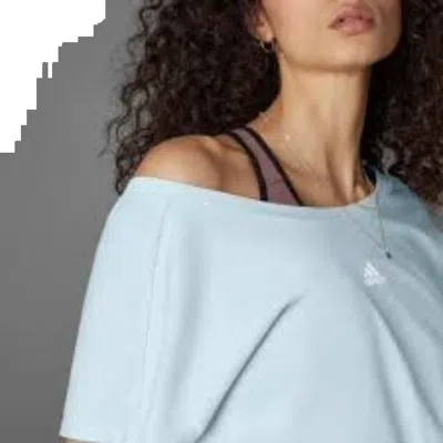 Adidas Originals (wmns) Adidas Hyperglam Cropped Cotton T-shirt Asia Sizing 'blue'