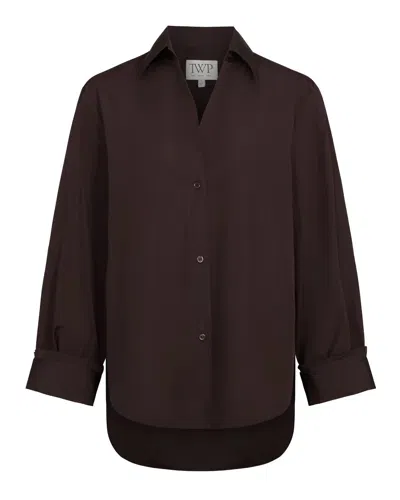 Twp Next Morning Cotton Button-up Shirt In Brown