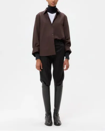 Twp Next Morning Cotton Button-up Shirt In Brown