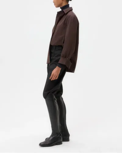Twp Next Morning Cotton Button-up Shirt In Brown