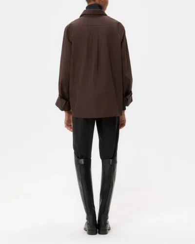 Twp Next Morning Cotton Button-up Shirt In Brown