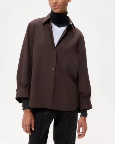 Twp Next Morning Cotton Button-up Shirt In Brown
