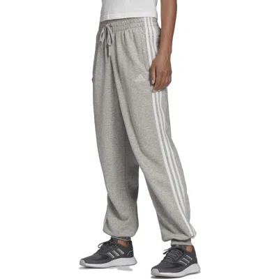 Adidas Originals (wmns)  Essentials Studio Lounge 3-stripes Pants 'grey' In Gray
