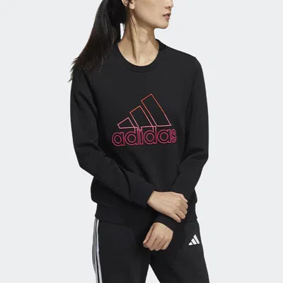 Adidas Originals (wmns) Adidas Printing Logo Round-neck Swea Black