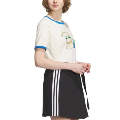 Adidas Originals (wmns) Adidas Neo X Disney Graphic T-shirt 'white Green' In Multi