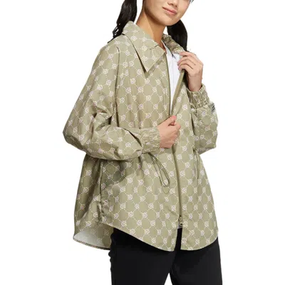 Adidas Originals (wmns) Adidas Neo Monogram Windbreaker Jackets 'tan' In Green