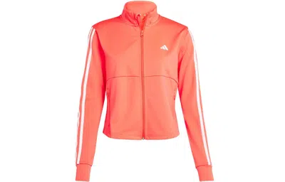 Adidas Originals (wmns) Adidas Aeroready Train Essentials 3-stripes Track Top Asia Sizing 'pink' In Orange