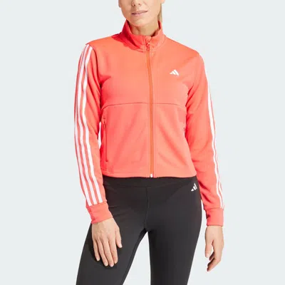 Adidas Originals (wmns) Adidas Aeroready Train Essentials 3-stripes Track Top Asia Sizing 'pink' In Orange