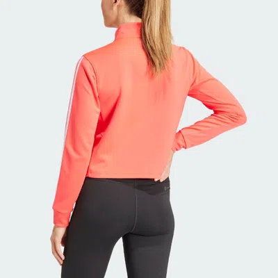 Adidas Originals (wmns) Adidas Aeroready Train Essentials 3-stripes Track Top Asia Sizing 'pink' In Orange