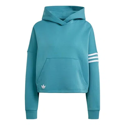Adidas Originals (wmns)  Adicolor Neuclassics Hoodie 'teal' In Blue