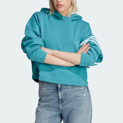 Adidas Originals (wmns)  Adicolor Neuclassics Hoodie 'teal' In Blue