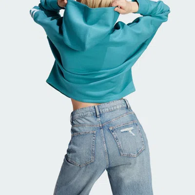 Adidas Originals (wmns)  Adicolor Neuclassics Hoodie 'teal' In Blue