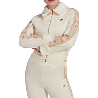 Adidas Originals (wmns) Adidas Ski Chic Rib Track Jacket 'beige' In Neutral