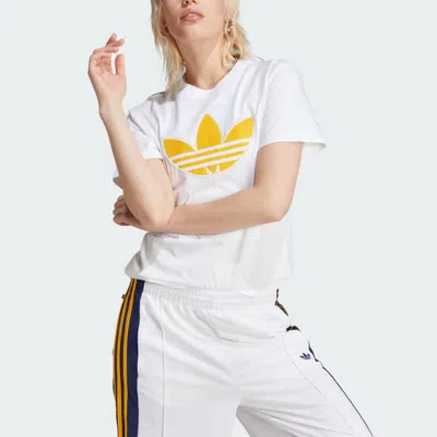 Adidas Originals (wmns)  Pearl Trefoil T-shirt 'white' In Multi