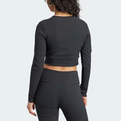 Adidas Originals (wmns) Adidas Essentials Rib Long Sleeve Tee 'black'