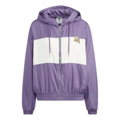 Adidas Originals (wmns) Adidas Modern Collegiate Windbreaker Jacket 'purple White'
