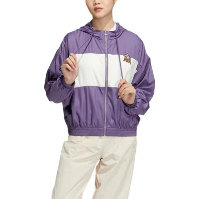 Adidas Originals (wmns) Adidas Modern Collegiate Windbreaker Jacket 'purple White'