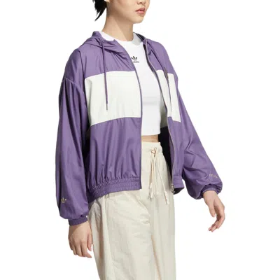 Adidas Originals (wmns) Adidas Modern Collegiate Windbreaker Jacket 'purple White'