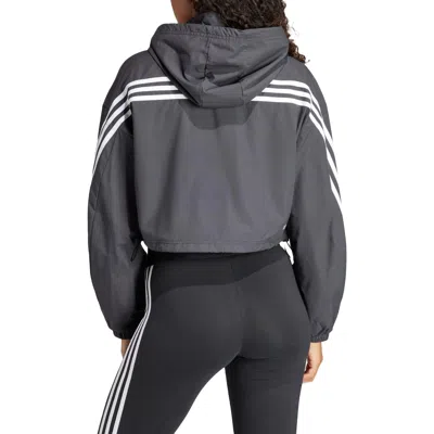 Adidas Originals (wmns) Adidas Future Icons 3-stripes Wind.rdy Jacket Asia Sizing 'black White' In Gray