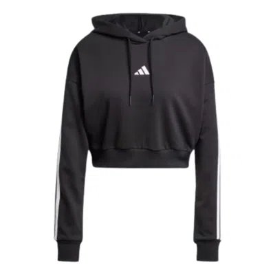 Adidas Originals (wmns) Adidas Essentials 3-stripes French Terry Crop Hoodie 'black'