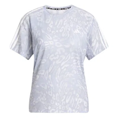 Adidas Originals (wmns) Adidas Own The Run Climacool 3-stripes T-shirt 'purple White' In Blue