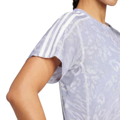 Adidas Originals (wmns) Adidas Own The Run Climacool 3-stripes T-shirt 'purple White' In Blue